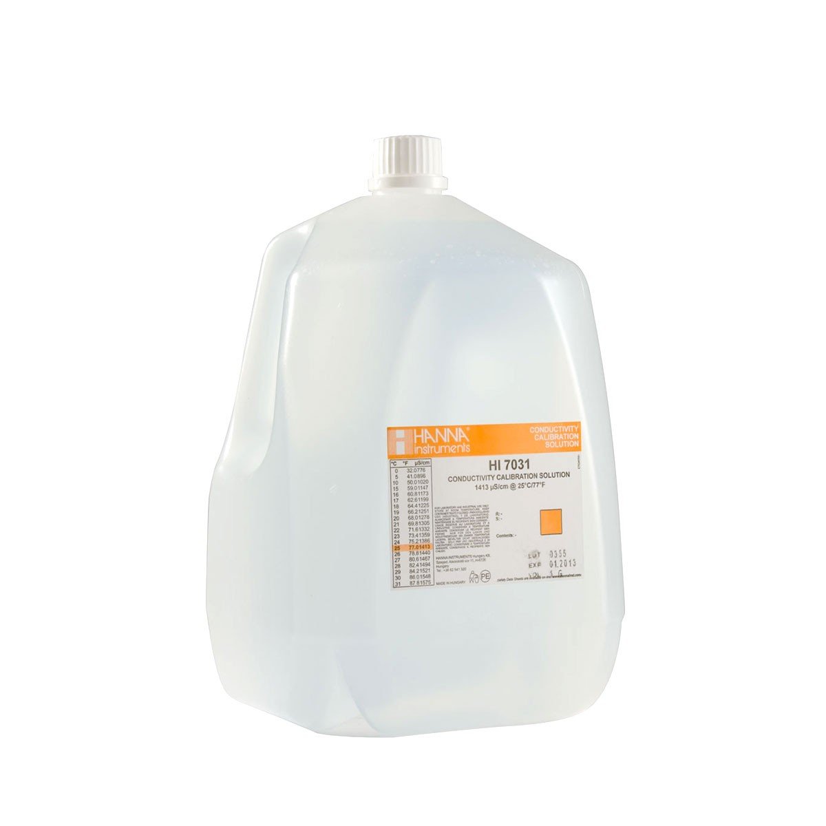 Dung Dịch Hiệu Chuẩn Độ Dẫn (EC) 1413 µS/cm, Chai 3.75 Lít Hanna HI7031/1G 1 Dung Dịch Hiệu Chuẩn Độ Dẫn (EC) 1413 µS/cm, Chai 3.75 Lít Hanna HI7031/1G