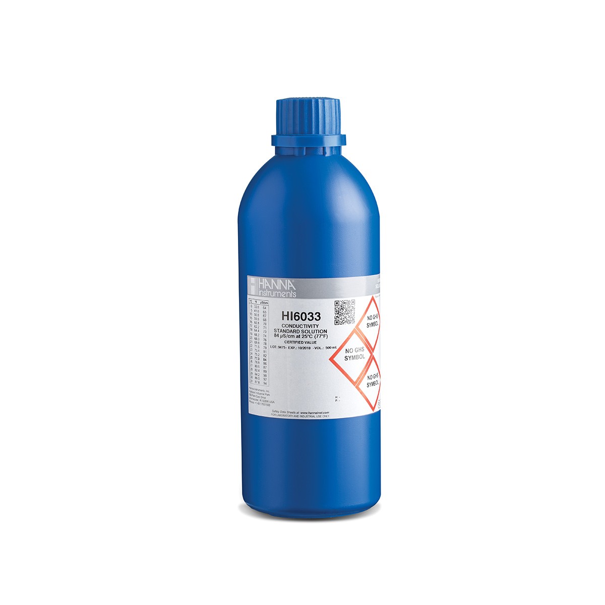 Dung Dịch Hiệu Chuẩn Độ Dẫn (EC) 84 µS/cm, Chai Chắn Sáng 500mL Hanna HI6033 1 Dung Dịch Hiệu Chuẩn Độ Dẫn (EC) 84 µS/cm, Chai Chắn Sáng 500mL Hanna HI6033