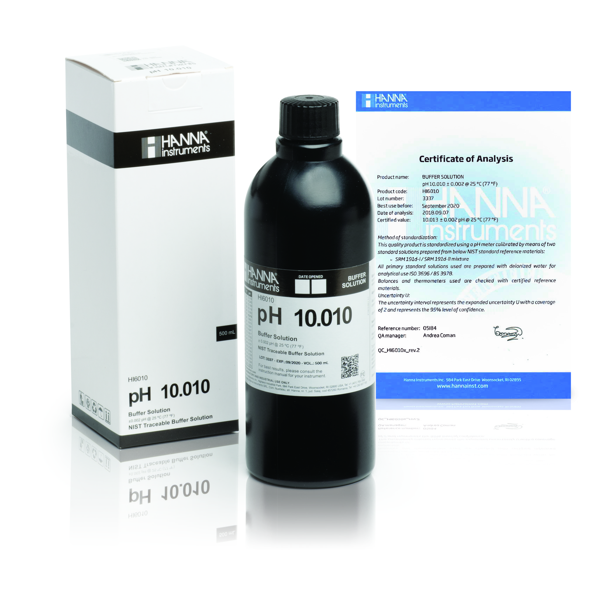 Dung Dịch Hiệu Chuẩn Millesimal pH 10.010, 500 mL Hanna HI6010 1 Dung Dịch Hiệu Chuẩn Millesimal pH 10.010, 500 mL Hanna HI6010