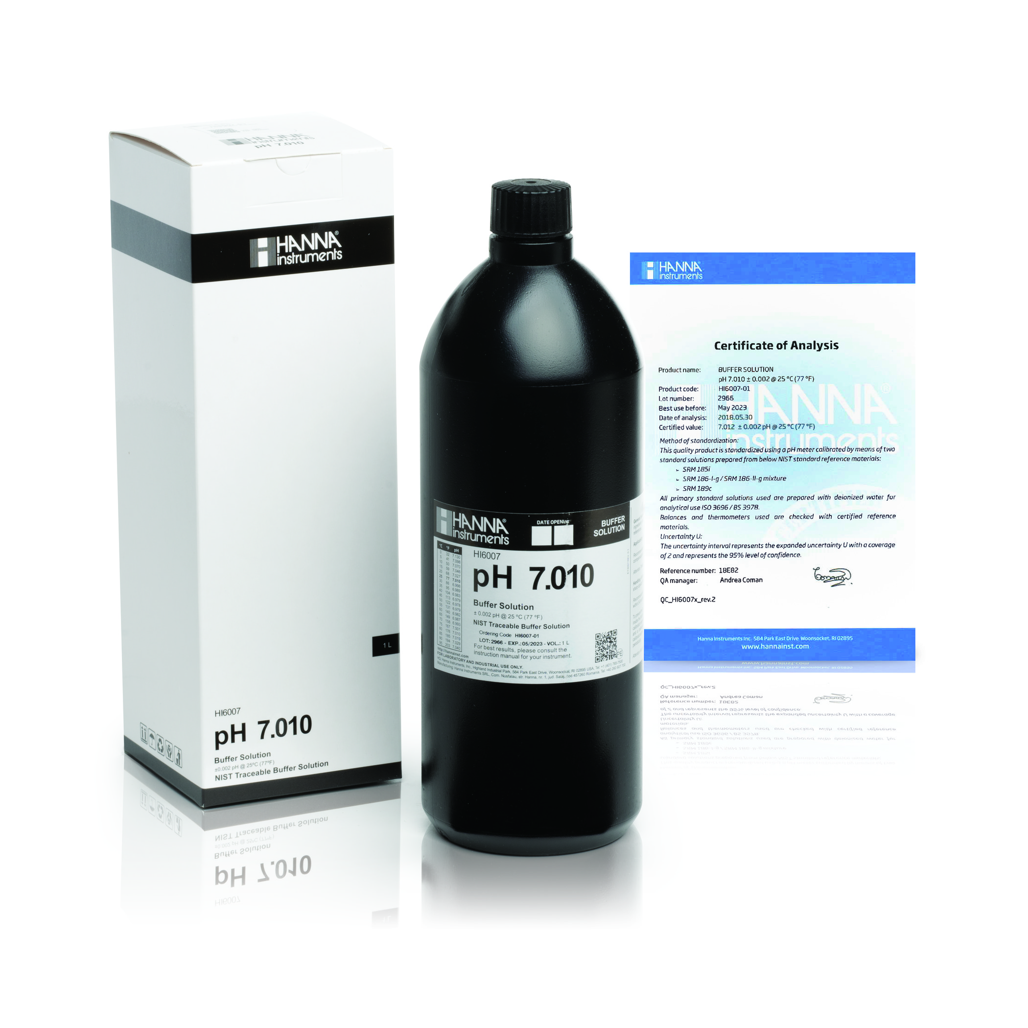Dung Dịch Hiệu Chuẩn Millesimal pH 7.010, 1 lít Hanna HI6007-01 1 Dung Dịch Hiệu Chuẩn Millesimal pH 7.010, 1 lít Hanna HI6007-01