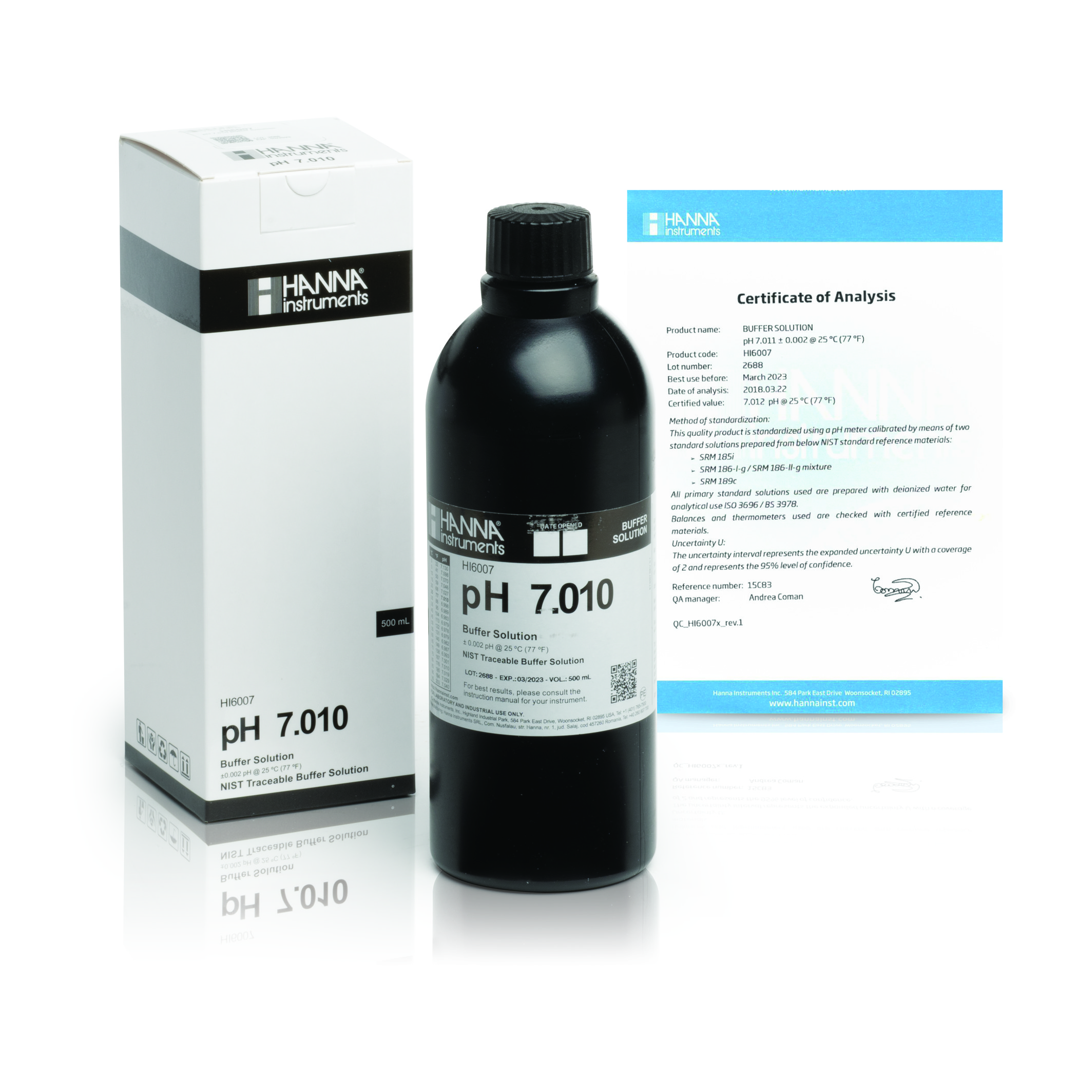 Dung Dịch Hiệu Chuẩn Millesimal pH 7.010, 500 mL Hanna HI6007 1 Dung Dịch Hiệu Chuẩn Millesimal pH 7.010, 500 mL Hanna HI6007