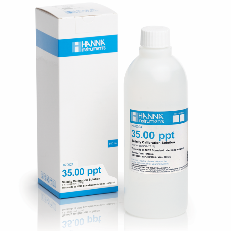 Dung Dịch Hiệu Chuẩn NaCl 35.00 g/L (ppt), Chai 500 mL Hanna HI70024L 1 Dung Dịch Hiệu Chuẩn NaCl 35.00 g/L (ppt), Chai 500 mL Hanna HI70024L