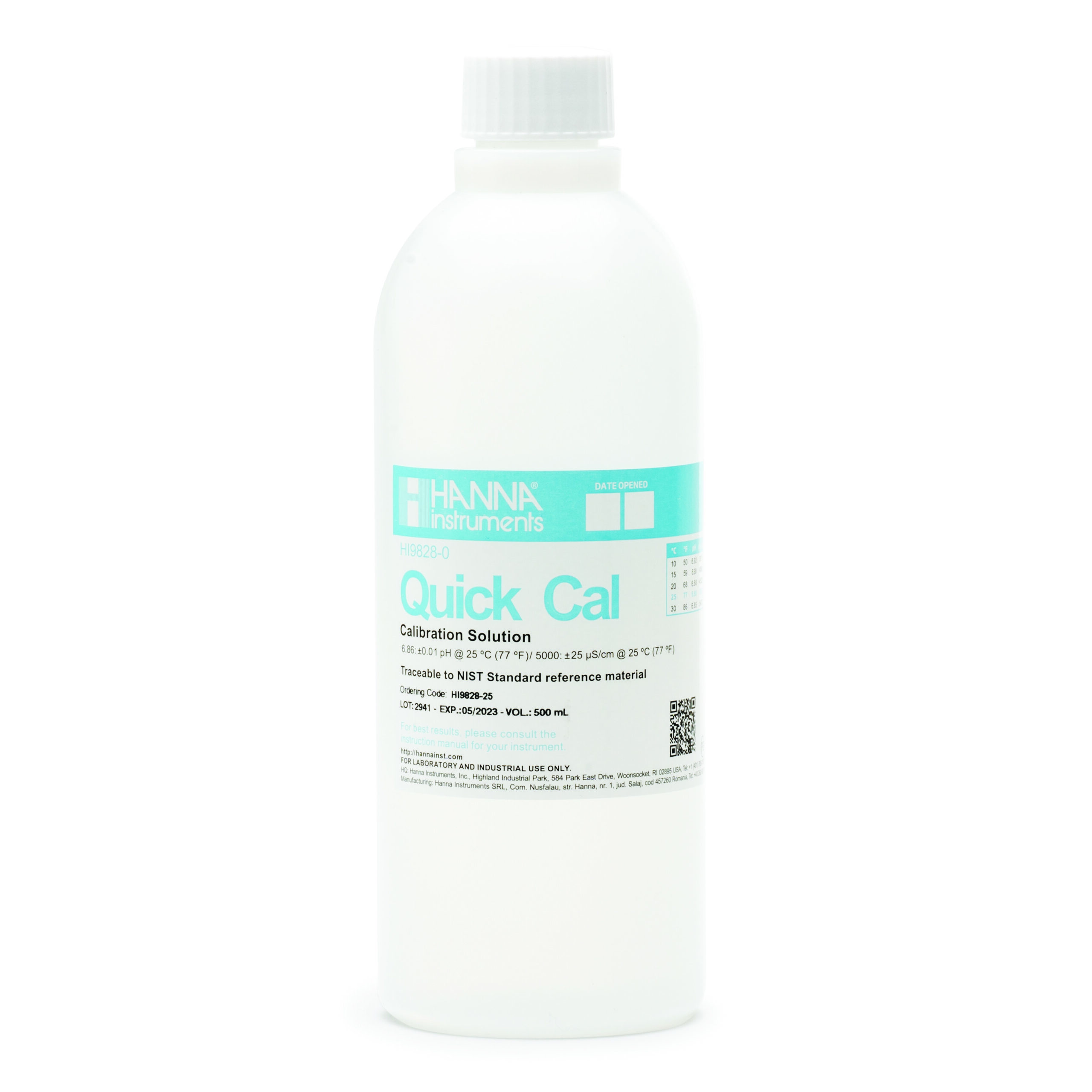 Dung Dịch Hiệu Chuẩn Nhanh 1 Điểm Cho Cả 3 Thông Số pH/EC/TDS Cho Máy HI98194 Và HI9829, 500mL Hanna HI9828-25 1 Dung Dịch Hiệu Chuẩn Nhanh 1 Điểm Cho Cả 3 Thông Số pH/EC/TDS Cho Máy HI98194 Và HI9829, 500mL Hanna HI9828-25