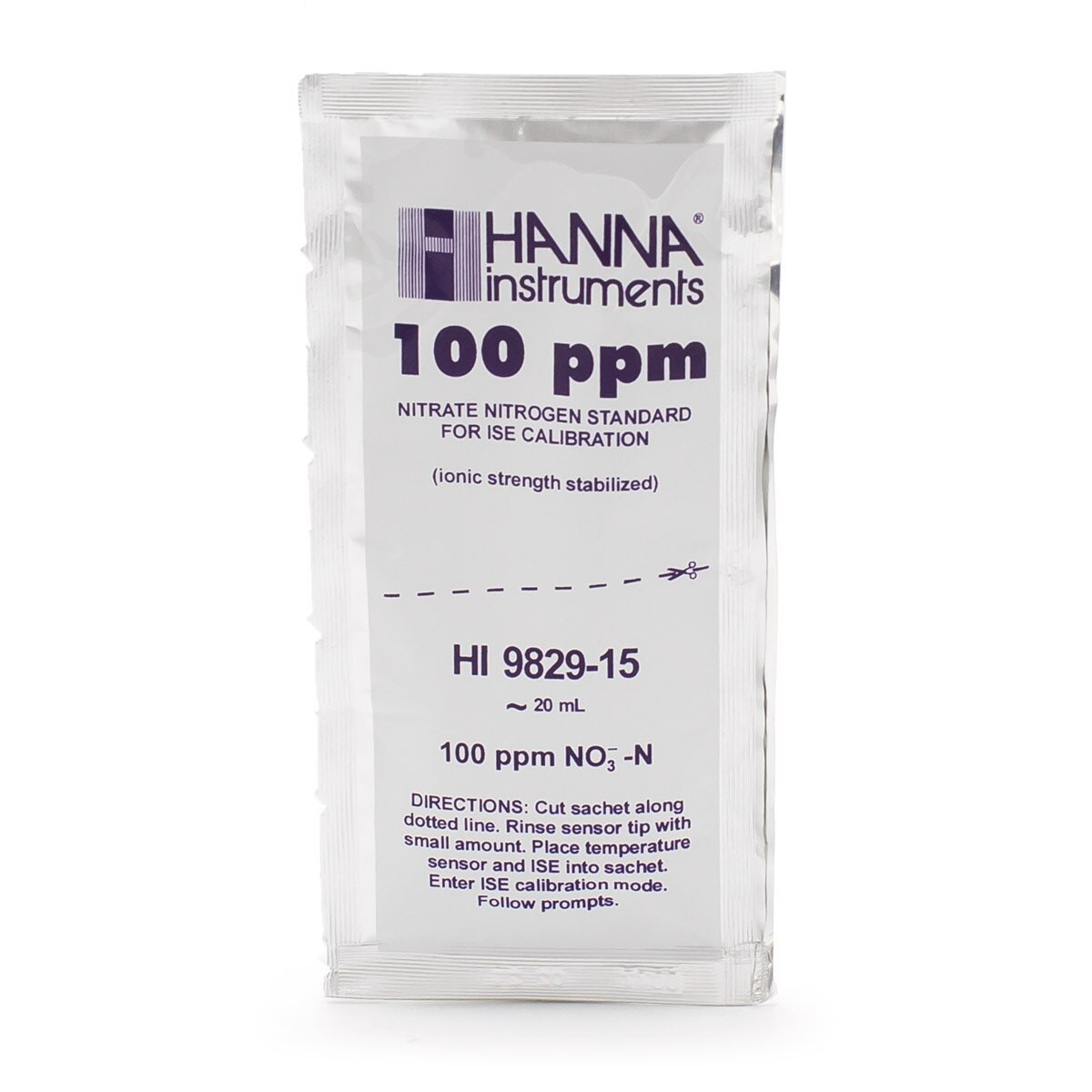 Dung Dịch Hiệu Chuẩn Nitrat 100ppm Dạng Gói 20mL (25 Gói) Hanna HI9829-15 2 Dung Dịch Hiệu Chuẩn Nitrat 100ppm Dạng Gói 20mL (25 Gói) Hanna HI9829-15