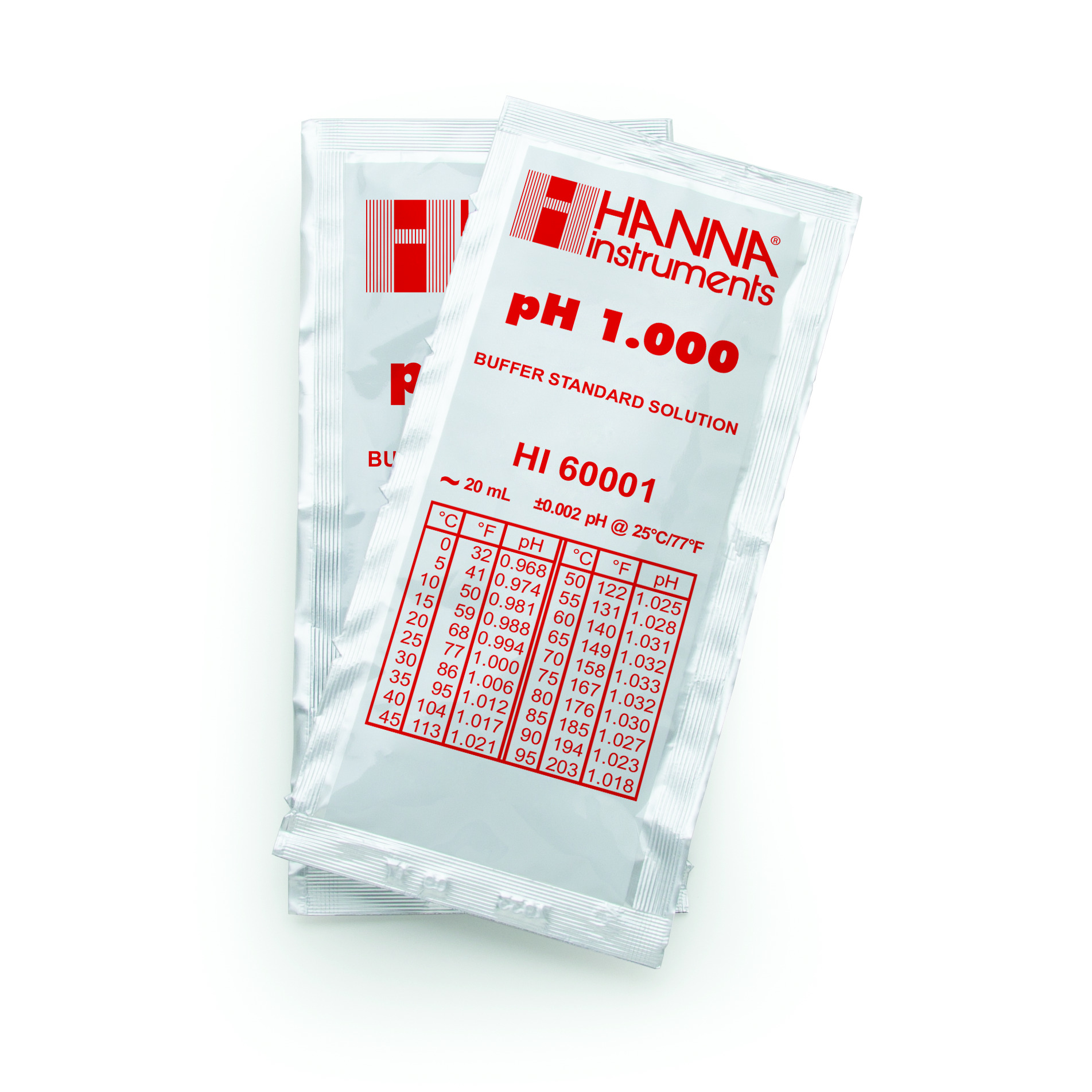 Dung Dịch Hiệu Chuẩn pH 1.000, gói 20mL (25 gói) Hanna HI60001-02 1 Dung Dịch Hiệu Chuẩn pH 1.000, gói 20mL (25 gói) Hanna HI60001-02