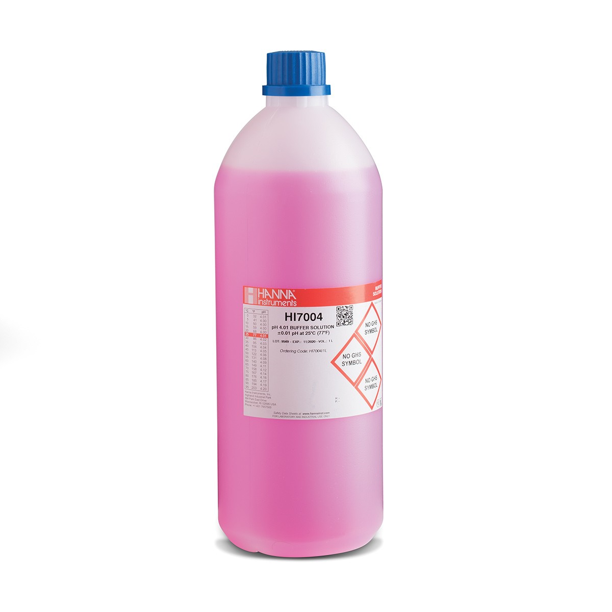 Dung Dịch Hiệu Chuẩn pH 4.01, Chai 1 Lít Hanna HI7004/1L 1 Dung Dịch Hiệu Chuẩn pH 4.01, Chai 1 Lít Hanna HI7004/1L