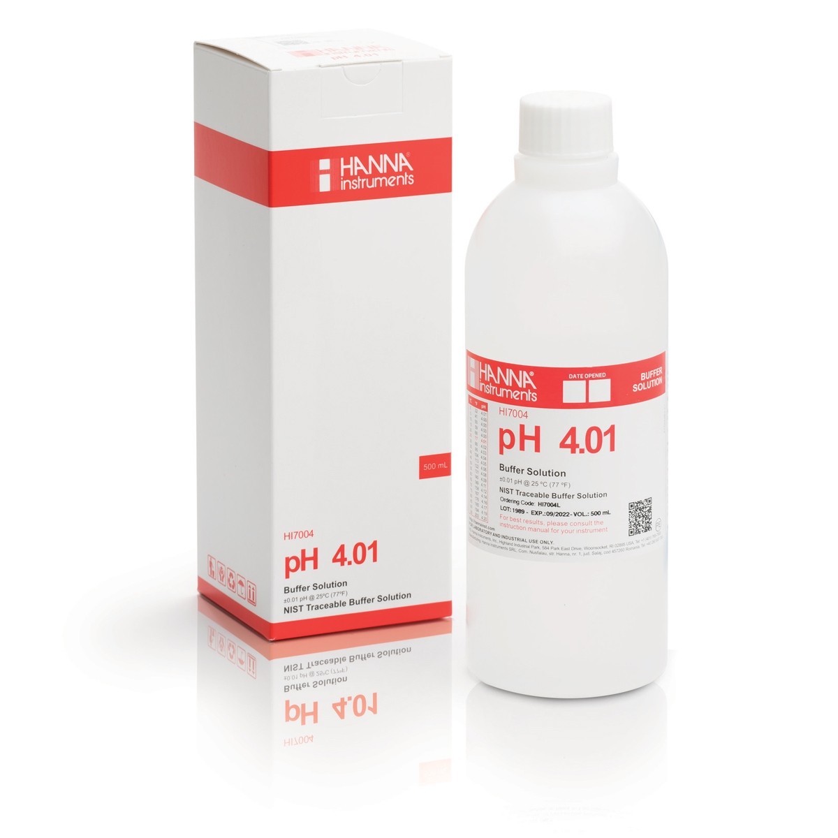 Dung Dịch Hiệu Chuẩn pH 4.01, Chai 500mL Hanna HI7004L 1 Dung Dịch Hiệu Chuẩn pH 4.01, Chai 500mL Hanna HI7004L