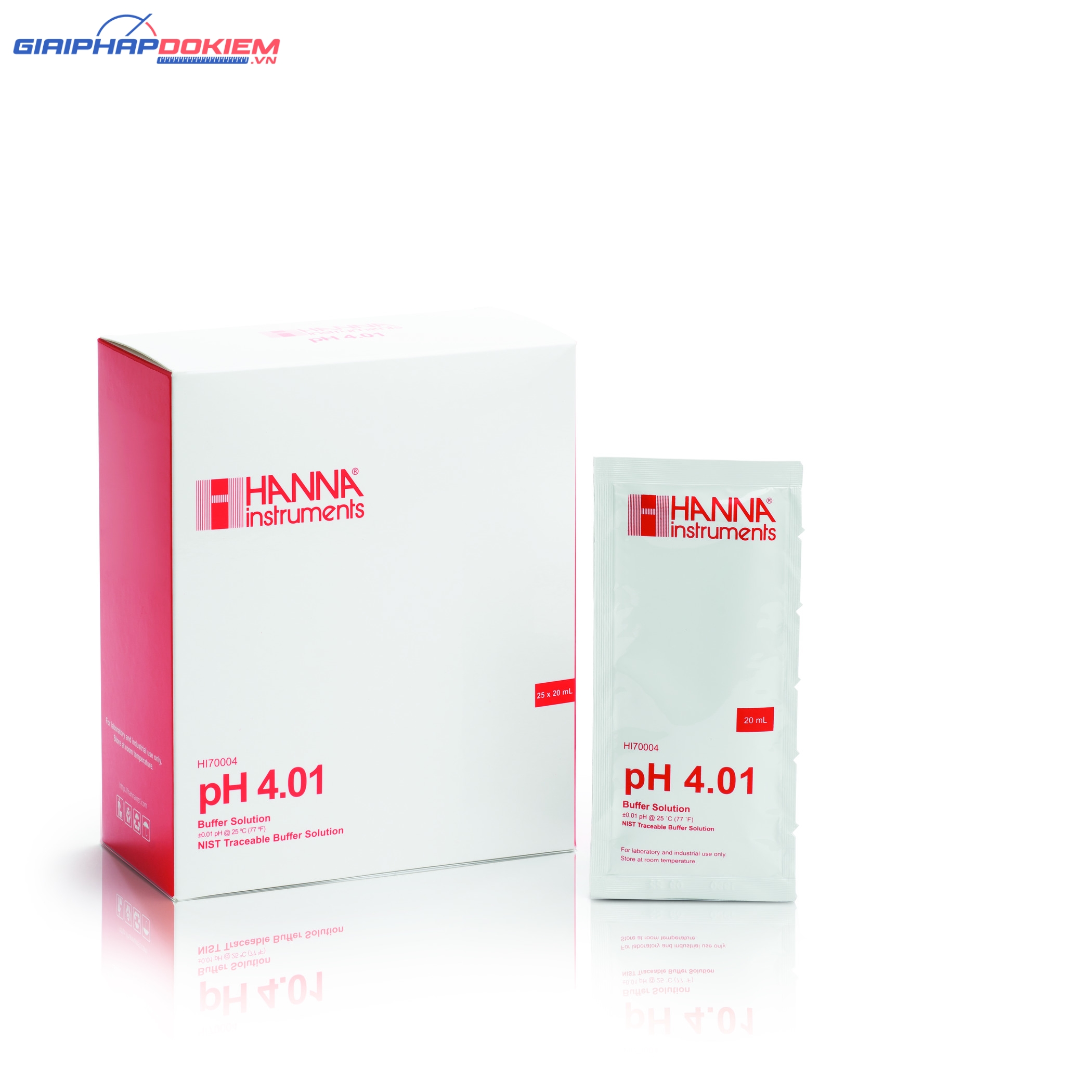 Dung Dịch Hiệu Chuẩn pH 4.01 Dạng Gói 20mL (25 Gói) Hanna HI70004P 2 Dung Dịch Hiệu Chuẩn pH 4.01 Dạng Gói 20mL (25 Gói) Hanna HI70004P - Ảnh 2
