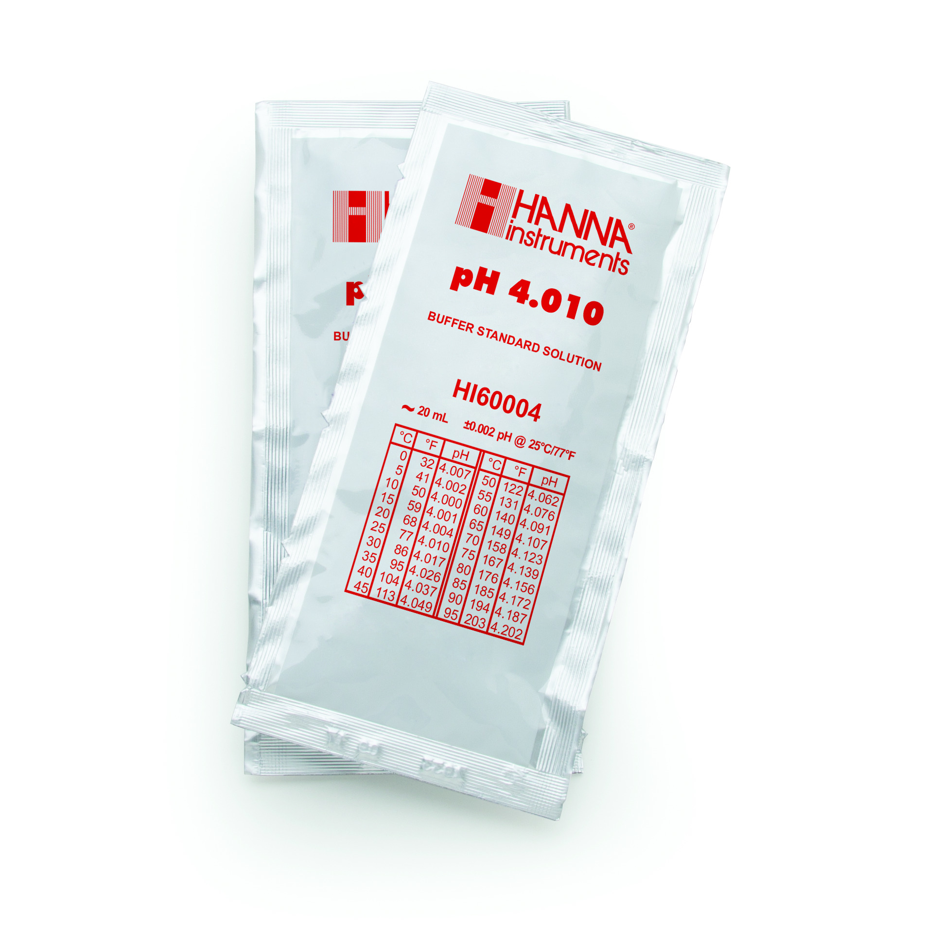 Dung Dịch Hiệu Chuẩn pH 4.010, gói 20mL (25 gói) Hanna HI60004-02 1 Dung Dịch Hiệu Chuẩn pH 4.010, gói 20mL (25 gói) Hanna HI60004-02