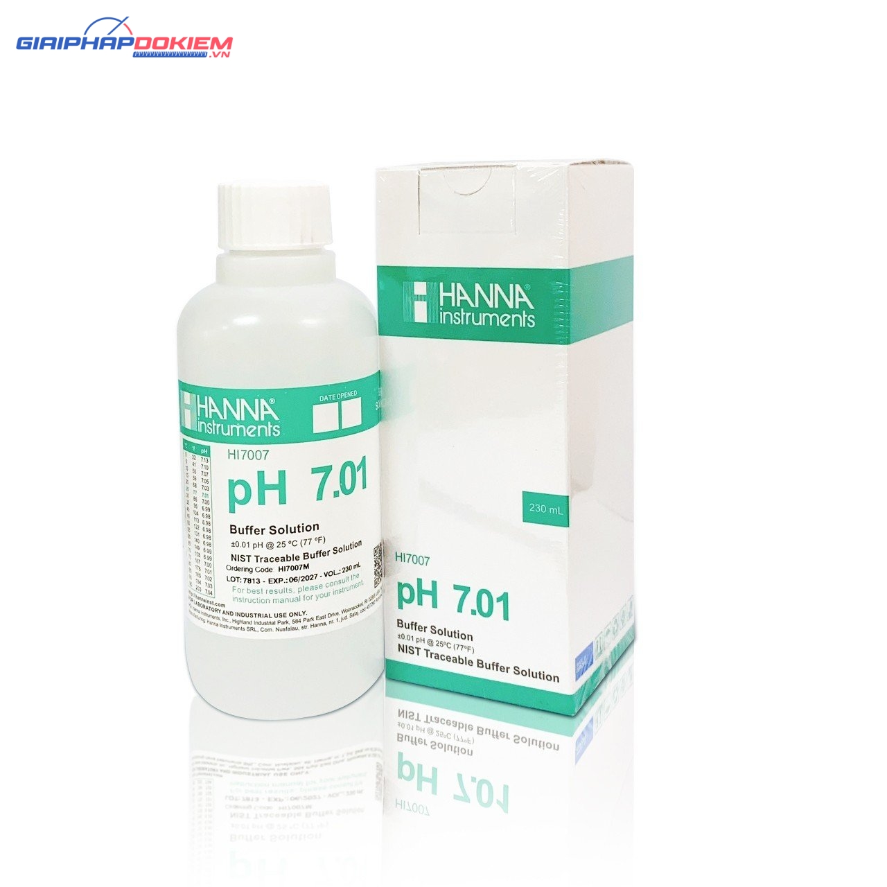 Dung Dịch Hiệu Chuẩn pH 7.01, Chai 230mL Hanna HI7007M 1 Dung Dịch Hiệu Chuẩn pH 7.01, Chai 230mL Hanna HI7007M