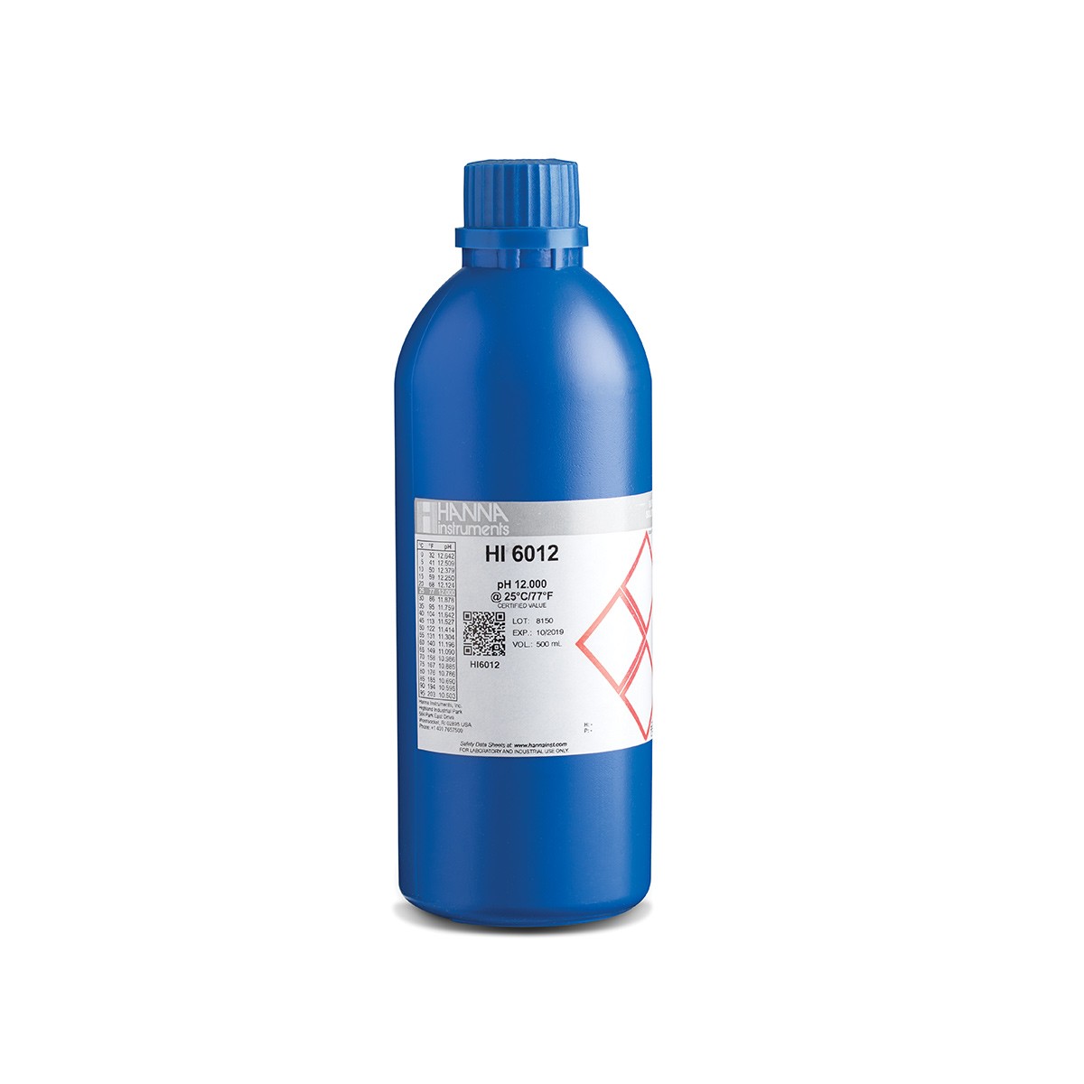 DUNG DỊCH HIỆU CHUẨN pH12.000, 500 mL Hanna HI6012 1 DUNG DỊCH HIỆU CHUẨN pH12.000, 500 mL Hanna HI6012