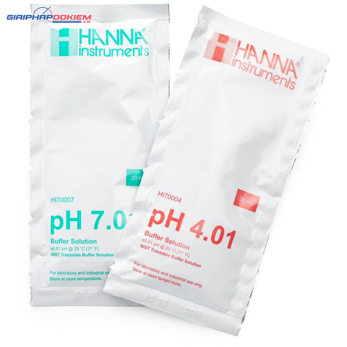 Dung Dịch Hiệu Chuẩn pH7.01 Và pH4.01 Dạng Gói 20mL (5 Gói Mỗi Loại) Hanna HI77400P 1 Dung Dịch Hiệu Chuẩn pH7.01 Và pH4.01 Dạng Gói 20mL (5 Gói Mỗi Loại) Hanna HI77400P