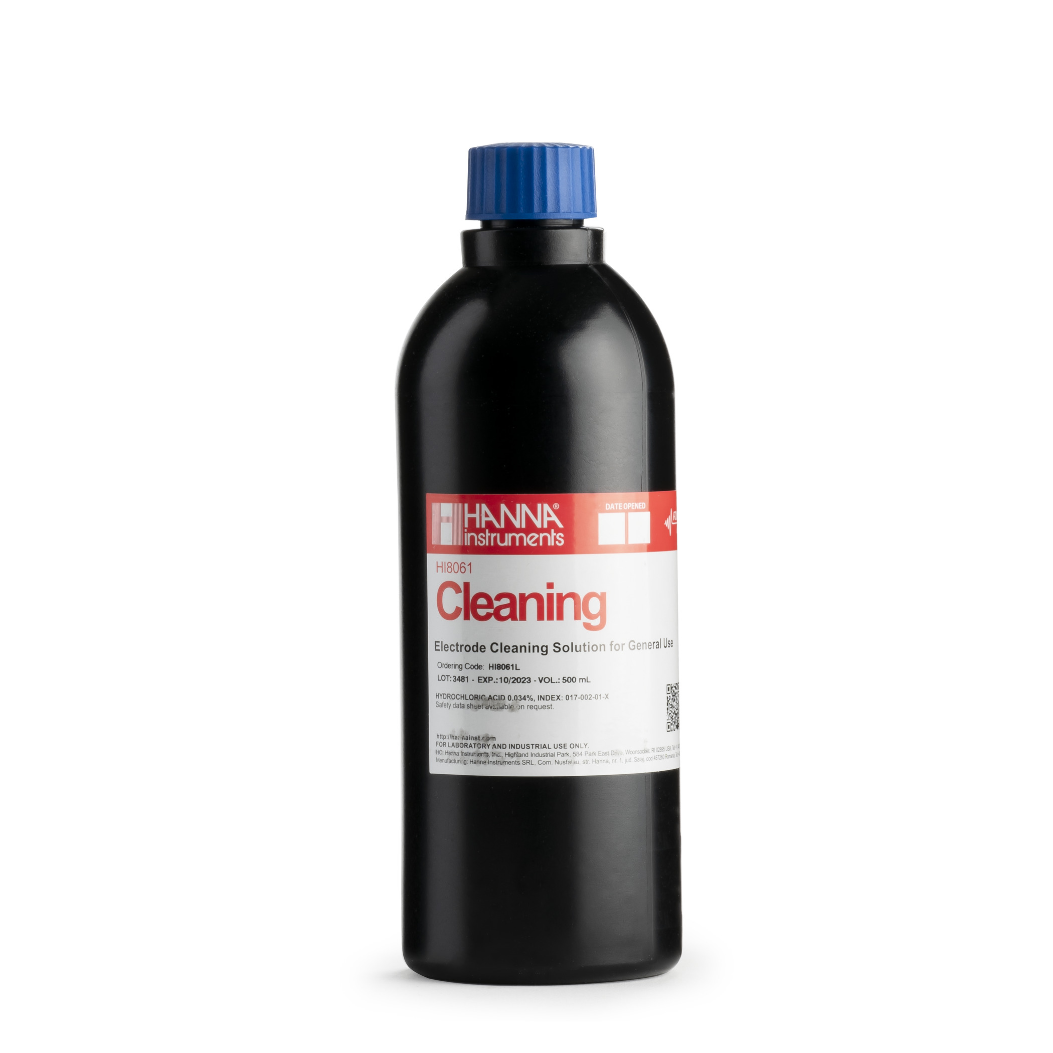 Dung Dịch Rửa Điện Cực Thông Dụng, Chai FDA 500mL Hanna HI8061L 1 Dung Dịch Rửa Điện Cực Thông Dụng, Chai FDA 500mL Hanna HI8061L