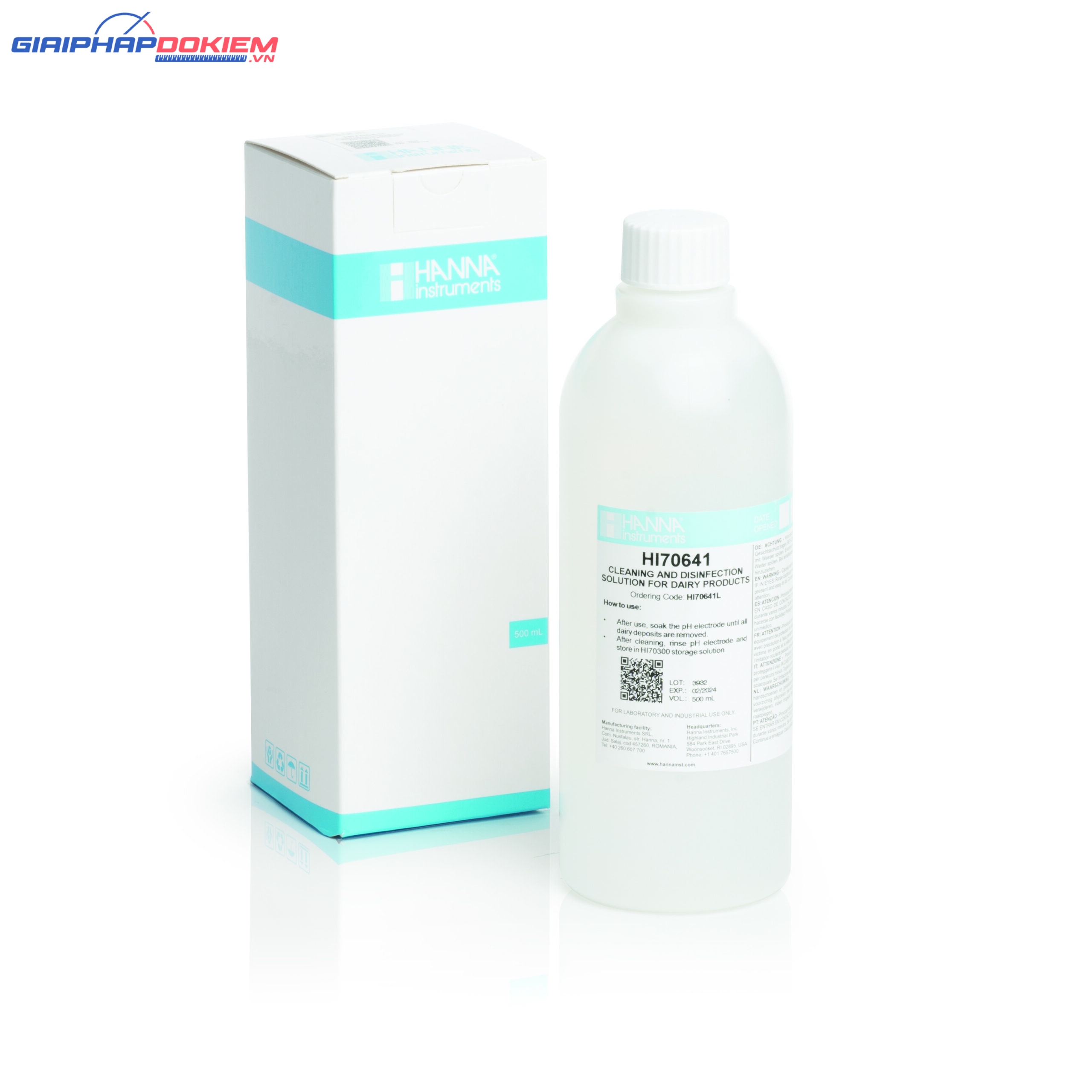 Dung Dịch Rửa Điện Cực Trong Các Sản Phẩm Từ Sữa, 500 mL Hanna HI70641L 2 Dung Dịch Rửa Điện Cực Trong Các Sản Phẩm Từ Sữa, 500 mL Hanna HI70641L - Ảnh 2