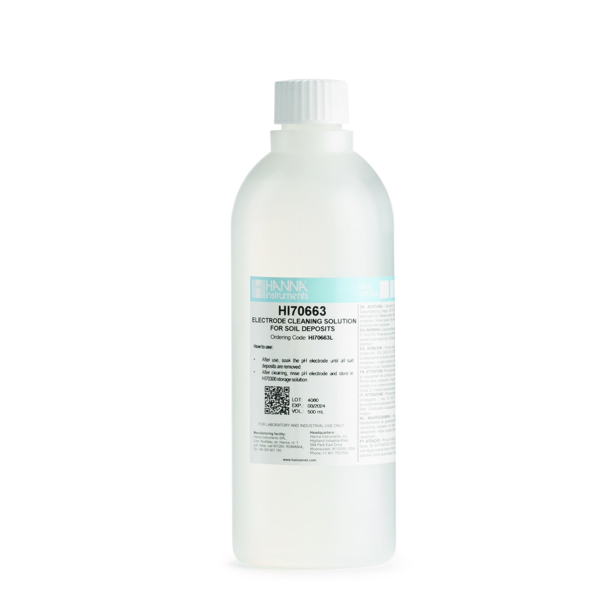 Dung Dịch Rửa Điện Cực Trong Đất Trồng (Nông Nghiệp), 500 mL Hanna HI70663L 1 Dung Dịch Rửa Điện Cực Trong Đất Trồng (Nông Nghiệp), 500 mL Hanna HI70663L