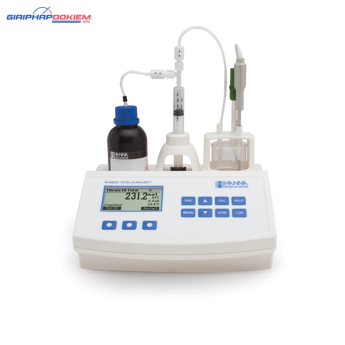 Máy Chuẩn Độ Mini Đo Nồng Độ Kiềm Trong Nước Hanna HI84531-02 1 Máy Chuẩn Độ Mini Đo Nồng Độ Kiềm Trong Nước Hanna HI84531-02