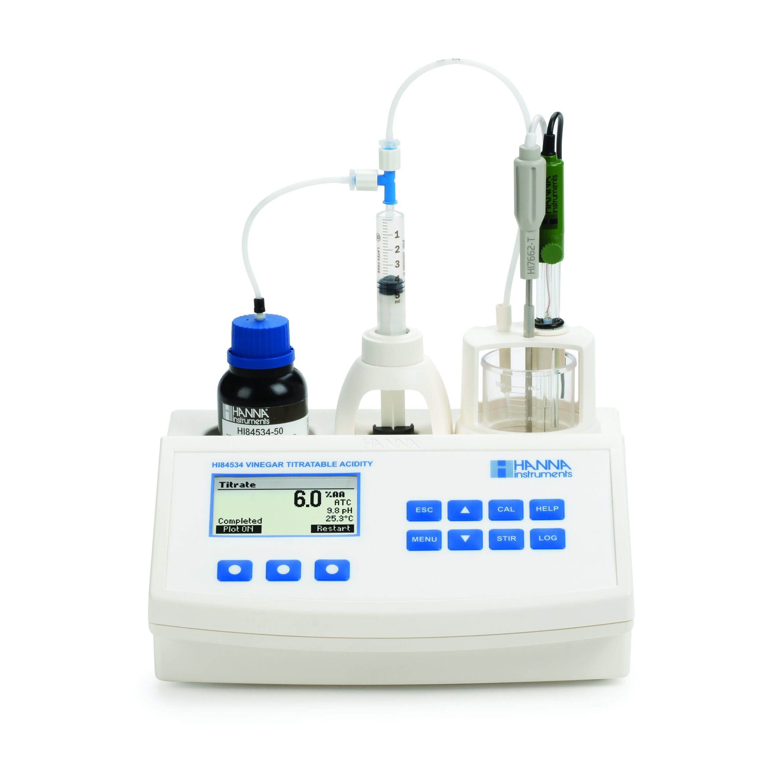 Máy chuẩn độ mini đo pH và nồng độ axit trong giấm Hanna HI84534-02 1 Máy chuẩn độ mini đo pH và nồng độ axit trong giấm Hanna HI84534-02