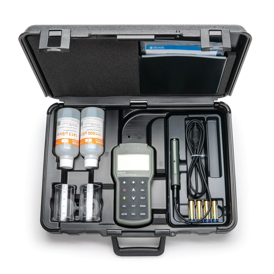 Máy Đo EC/TDS/Trở Kháng/Độ Mặn/Nhiệt Độ Chuyên Nghiệp Hanna HI98192 3 Máy Đo EC/TDS/Trở Kháng/Độ Mặn/Nhiệt Độ Chuyên Nghiệp Hanna HI98192 - Ảnh 3