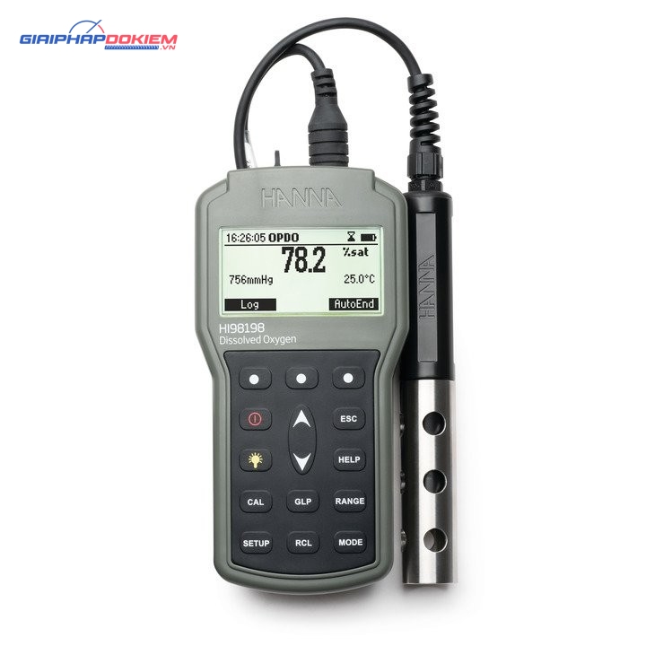 Máy Đo Oxy Hòa Tan Cầm Tay Dạng Quang Học Thế Hệ Mới, Điện Cực Cáp 10m Hanna HI98198/10 3 Máy Đo Oxy Hòa Tan Cầm Tay Dạng Quang Học Thế Hệ Mới, Điện Cực Cáp 10m Hanna HI98198/10