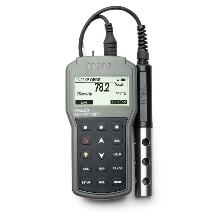 Máy Đo Oxy Hòa Tan Cầm Tay Dạng Quang Học Thế Hệ Mới Hanna HI98198 1 Máy Đo Oxy Hòa Tan Cầm Tay Dạng Quang Học Thế Hệ Mới Hanna HI98198
