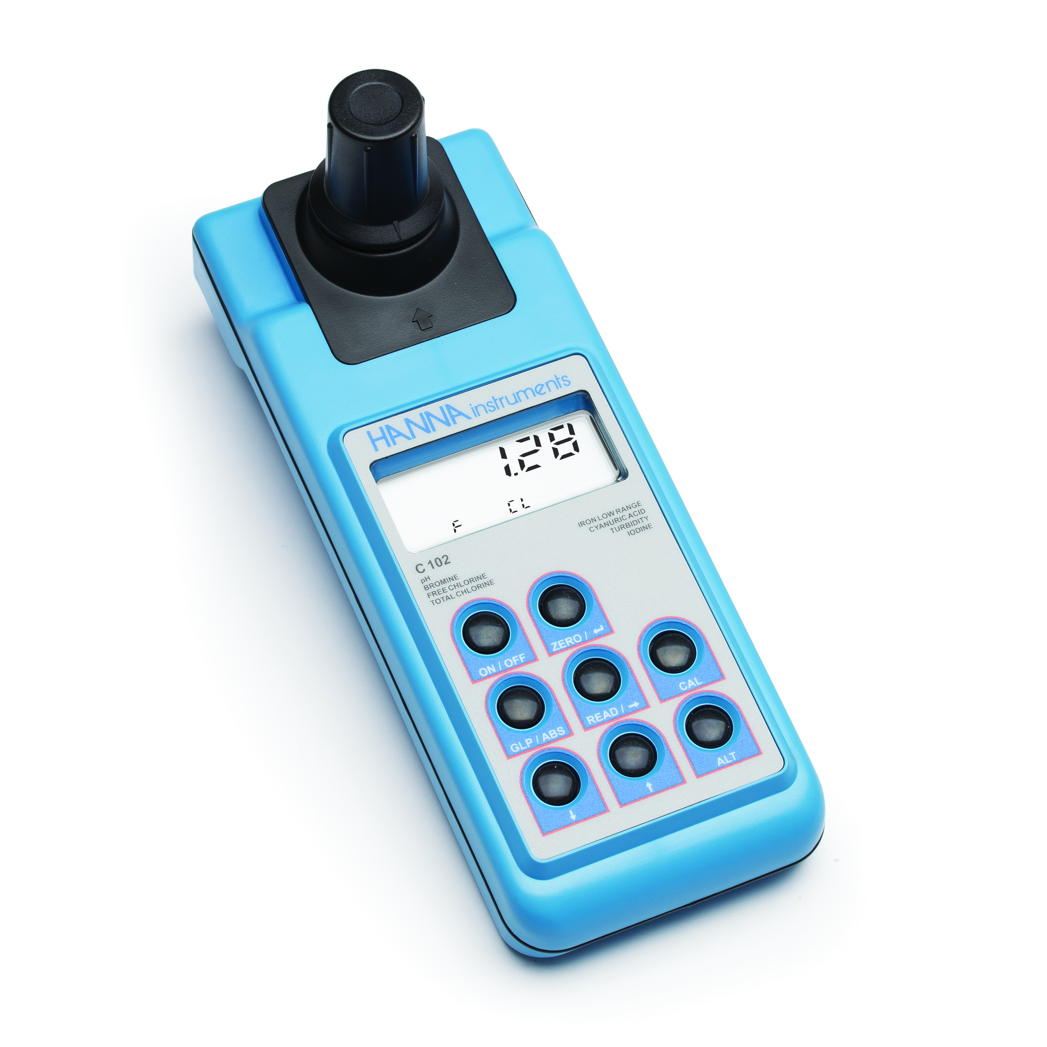 Máy Đo pH, Độ Đục, Clo, Axit Cyanuric, Iot, Brom Và Sắt Hanna HI93102 2 Máy Đo pH, Độ Đục, Clo, Axit Cyanuric, Iot, Brom Và Sắt Hanna HI93102 - Ảnh 2