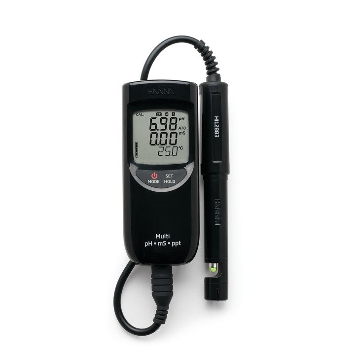 Máy Đo pH/EC/TDS/Nhiệt Độ Chống Thấm Nước (Thang Cao) Hanna HI991301 1 Máy Đo pH/EC/TDS/Nhiệt Độ Chống Thấm Nước (Thang Cao) Hanna HI991301