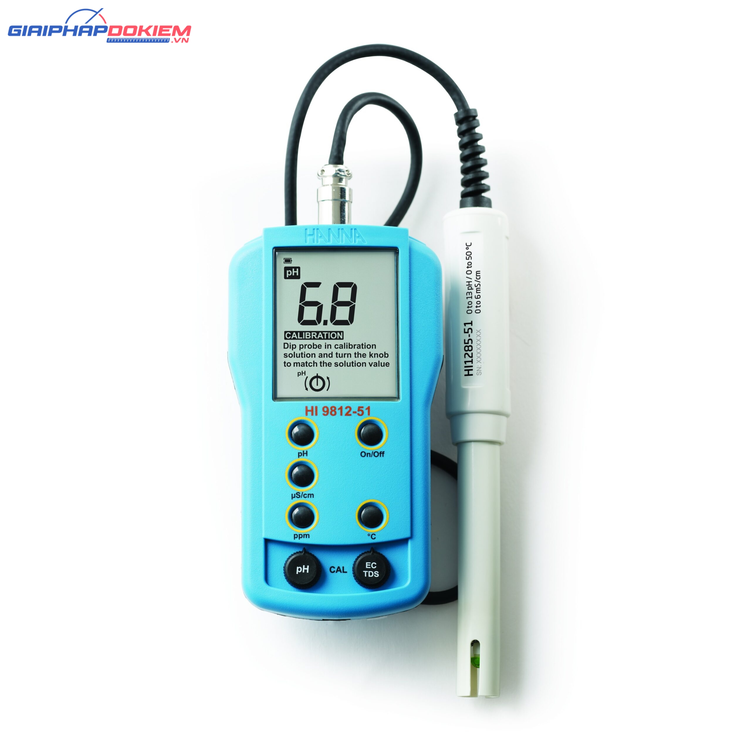 Máy đo pH/EC/TDS/Nhiệt độ Hanna HI9812-51 1 Máy đo pH/EC/TDS/Nhiệt độ Hanna HI9812-51