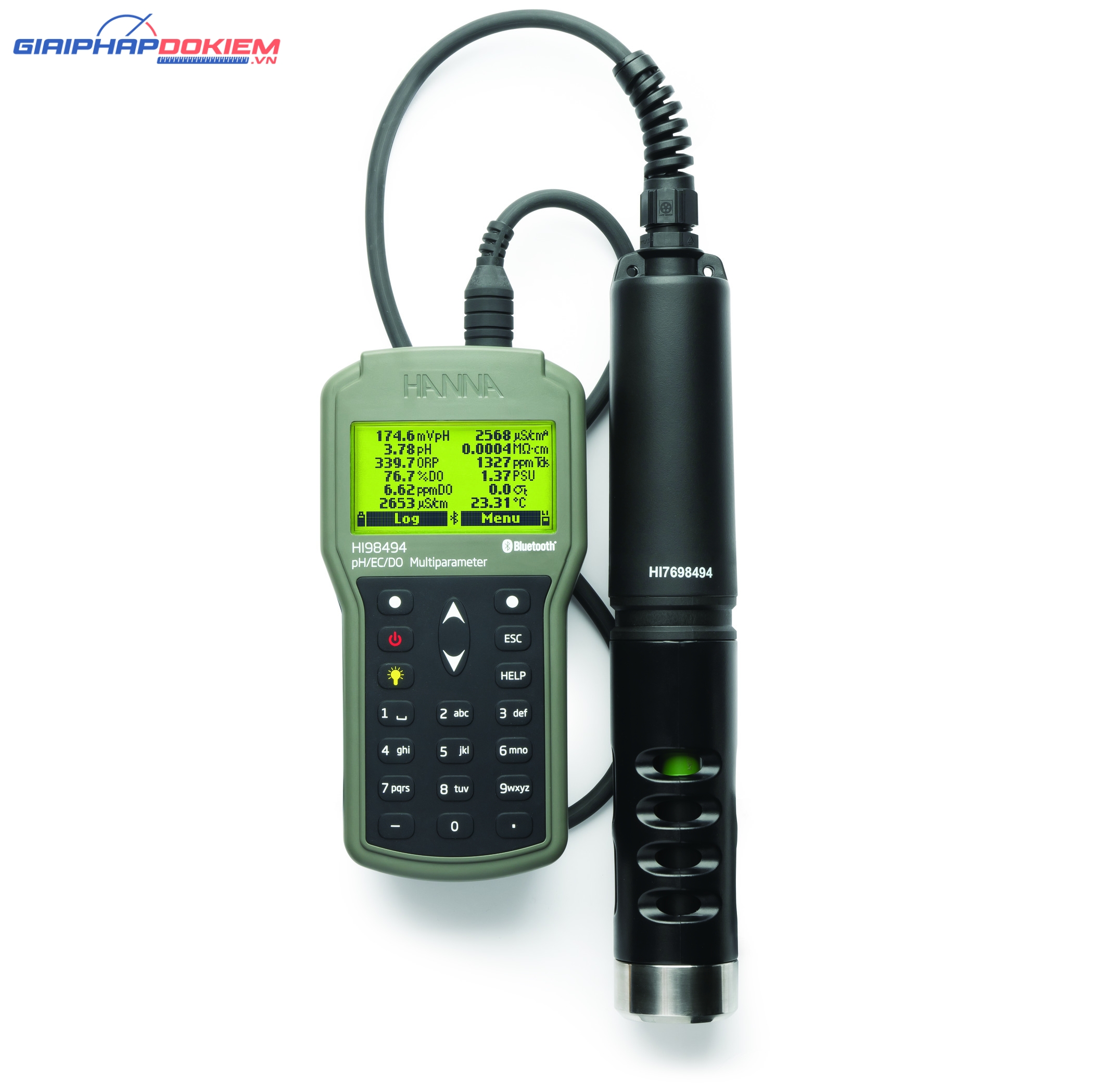 Máy Đo pH/ORP/Độ Dẫn/TDS/Độ Mặn/DO/Áp Suất/Nhiệt Độ Với Bluetooth Hanna HI98494 1 Máy Đo pH/ORP/Độ Dẫn/TDS/Độ Mặn/DO/Áp Suất/Nhiệt Độ Với Bluetooth Hanna HI98494