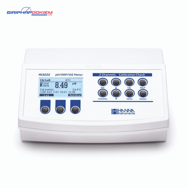 Máy Đo pH/ORP/ISE/Nhiệt Độ 2 Kênh Để Bàn Không Kèm Điện Cực Hanna HI3222-02 1 Máy Đo pH/ORP/ISE/Nhiệt Độ 2 Kênh Để Bàn Không Kèm Điện Cực Hanna HI3222-02
