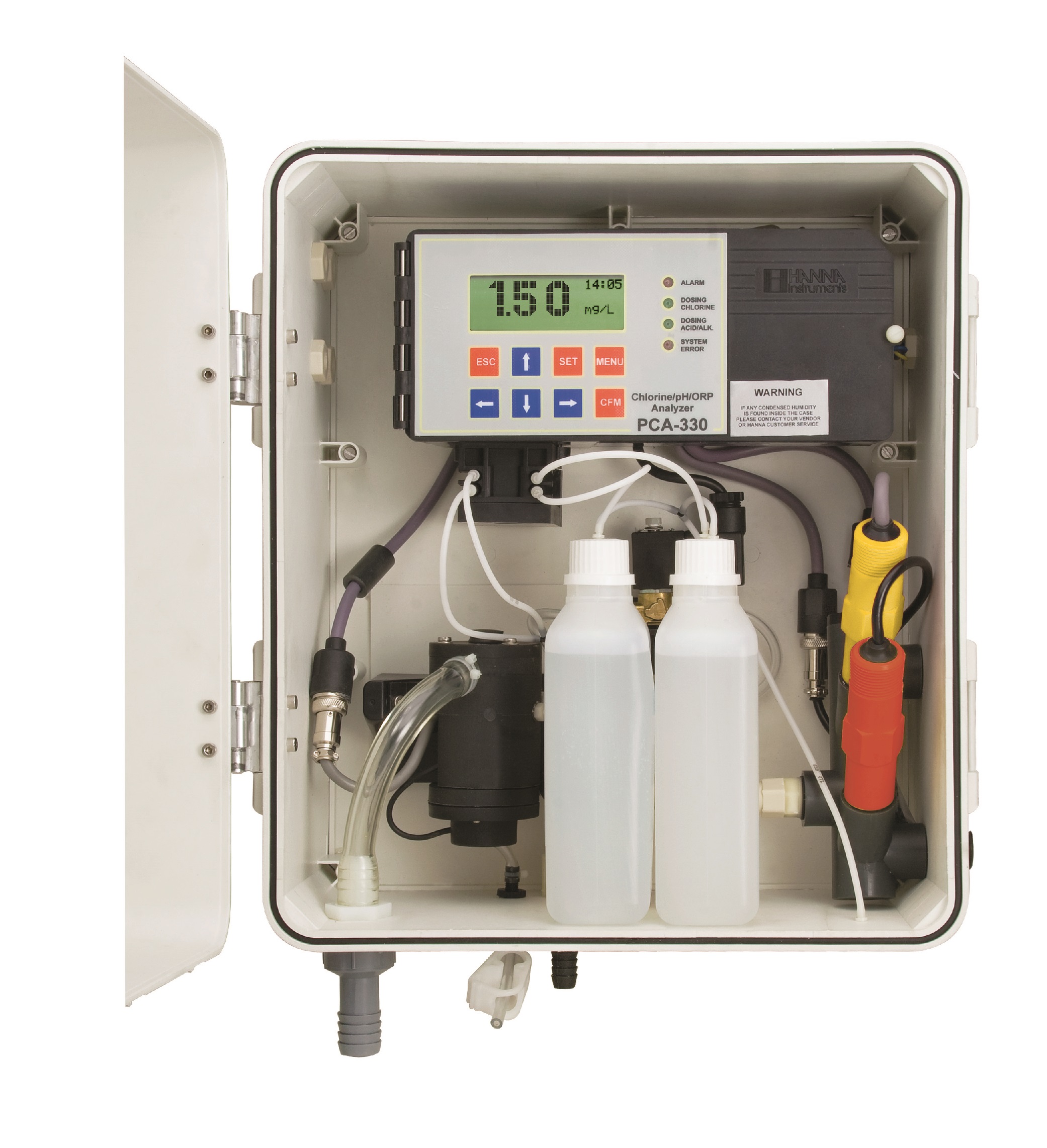 Máy Phân Tích Và Kiểm Soát Clo, pH, ORP Và Nhiệt Độ Hanna PCA330-2 2 Máy Phân Tích Và Kiểm Soát Clo, pH, ORP Và Nhiệt Độ Hanna PCA330-2 - Ảnh 2