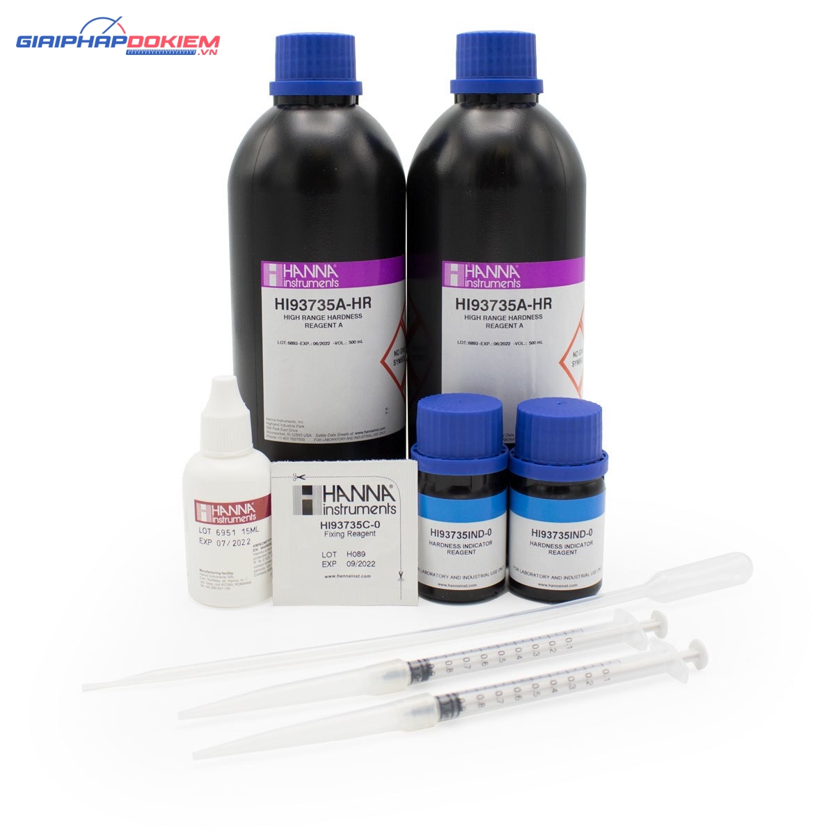 Thuốc thử Độ cứng tổng thang cao 400 - 750mg/L, 100 lần Hanna HI93735-02 1 Thuốc thử Độ cứng tổng thang cao 400 - 750mg/L, 100 lần Hanna HI93735-02