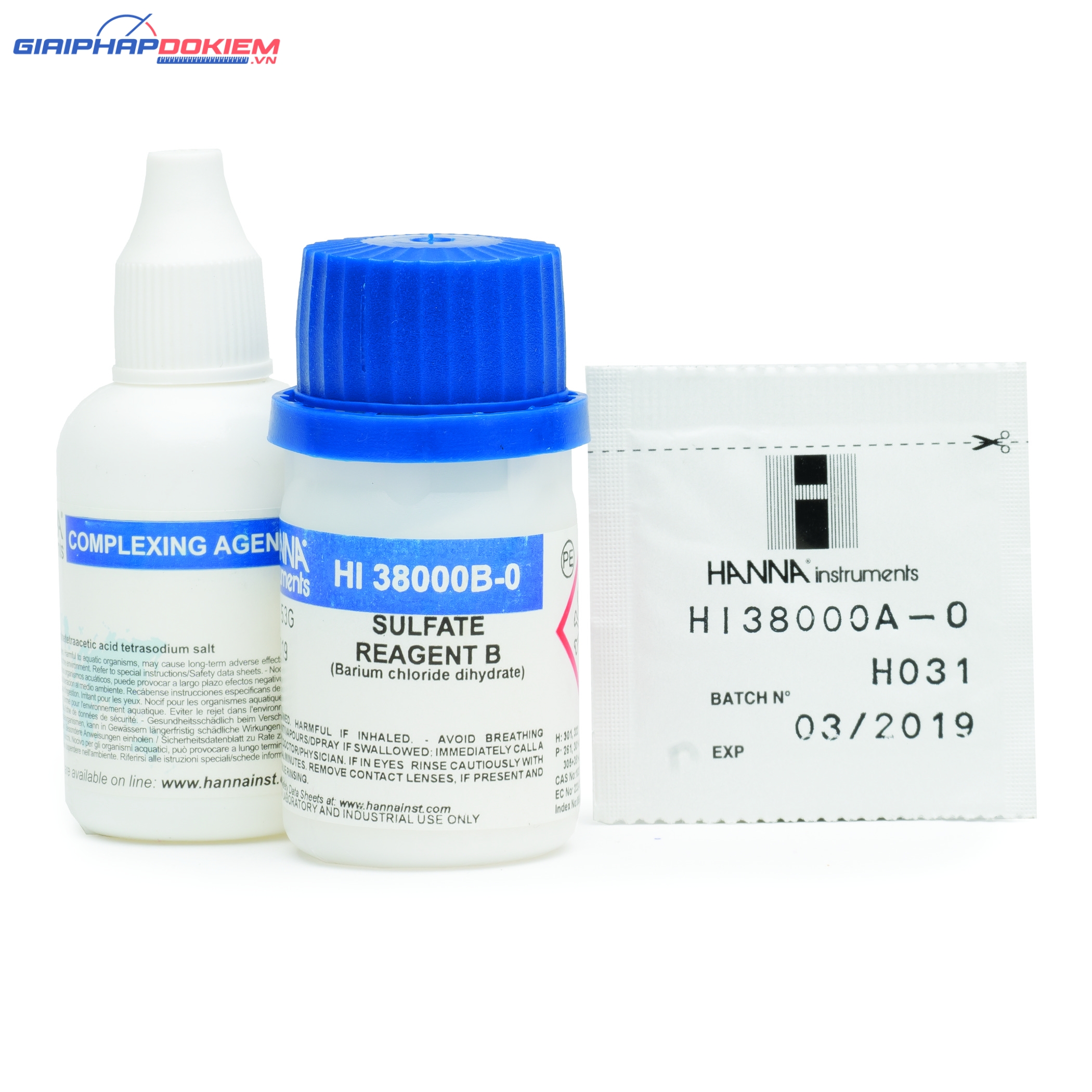 Thuốc Thử Sunfat (20-100mg/L) Cho Test Kit HI38000, 100 Lần Đo Hanna HI38000-10 3 Thuốc Thử Sunfat (20-100mg/L) Cho Test Kit HI38000, 100 Lần Đo Hanna HI38000-10