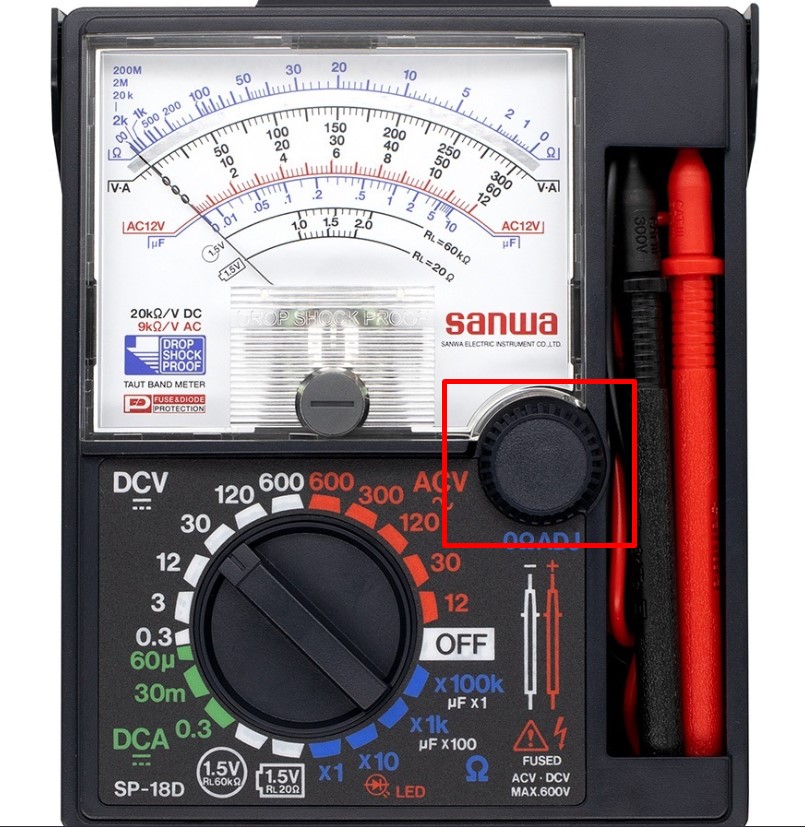 Cách Sử Dụng Đồng Hồ Vạn Năng Kim Chi Tiết, Dễ Hiểu Nhất 9 Nút điều chỉnh Zero Ohm