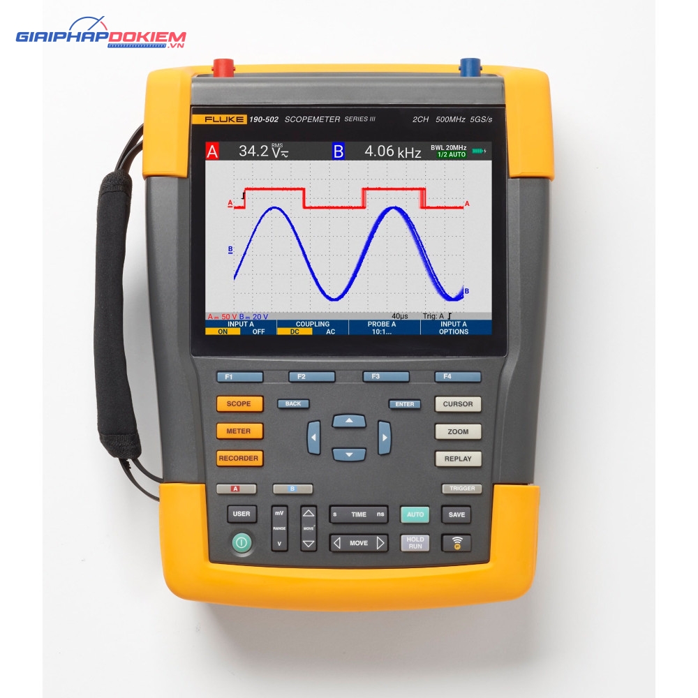 Máy hiện sóng cầm tay FLUKE-190-502-III-S (500Mhz, 2CH, 5 GS/s, Cách ly, FlukeView) 3 Máy hiện sóng cầm tay FLUKE-190-502-III-S (500Mhz, 2CH, 5 GS/s, Cách ly, FlukeView)