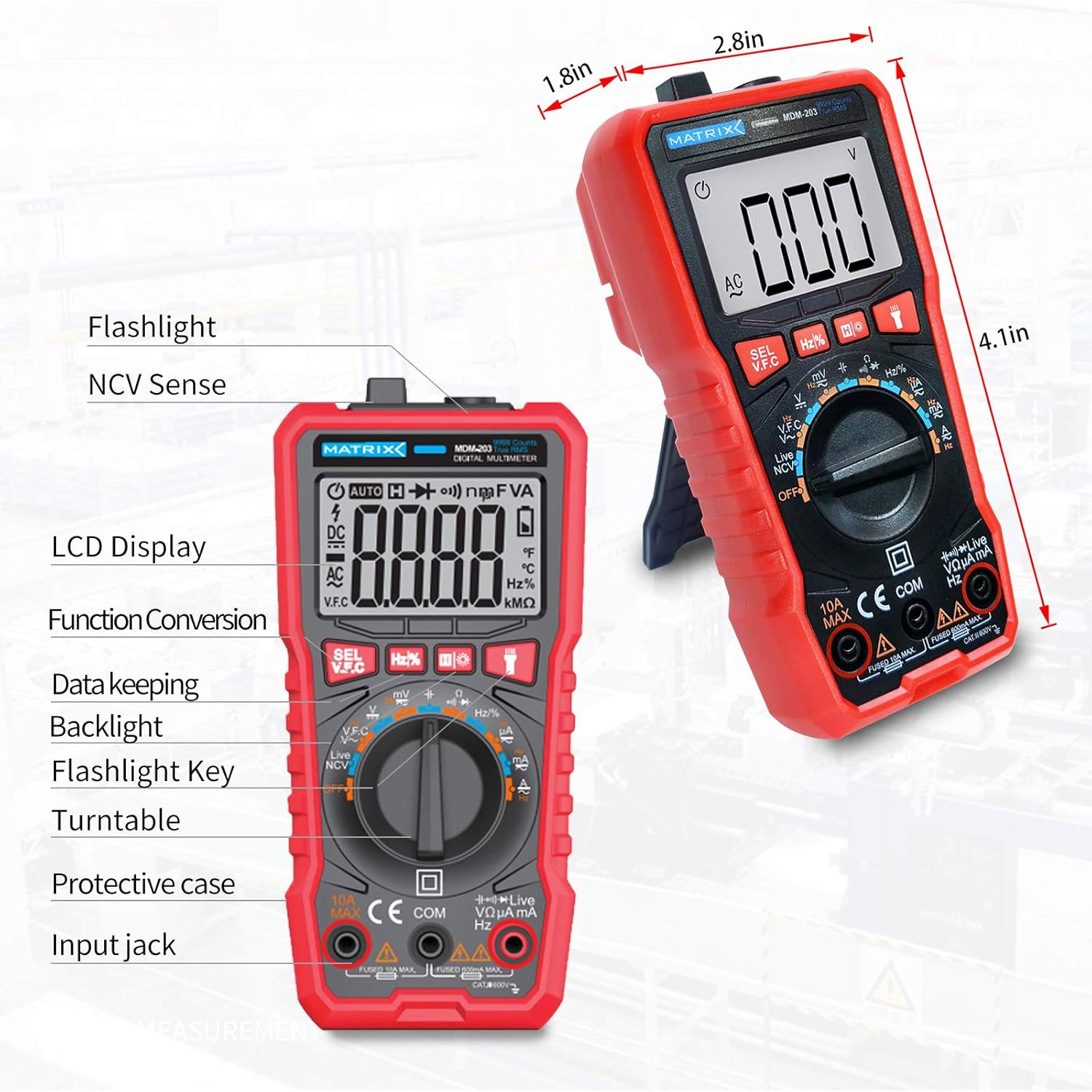 Đồng hồ đo điện Matrix MDM-203 (True RMS, NCV) 9 Đồng hồ đo điện Matrix MDM-203 (True RMS, NCV) - Ảnh 3