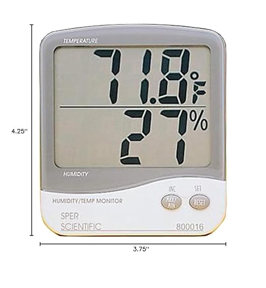 Máy đo độ ẩm và nhiệt độ Sper Scientific 800016C 3 Máy đo độ ẩm và nhiệt độ Sper Scientific 800016C - Ảnh 2