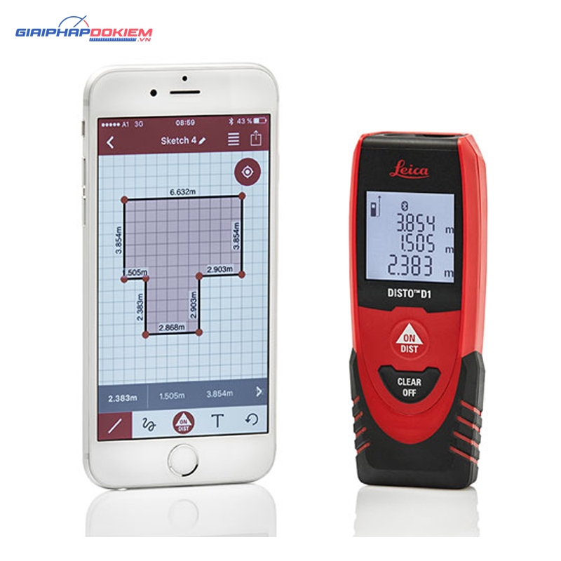 Máy đo khoảng cách laser Leica DISTO D1 5 Máy đo khoảng cách laser Leica DISTO D1 - Ảnh 2