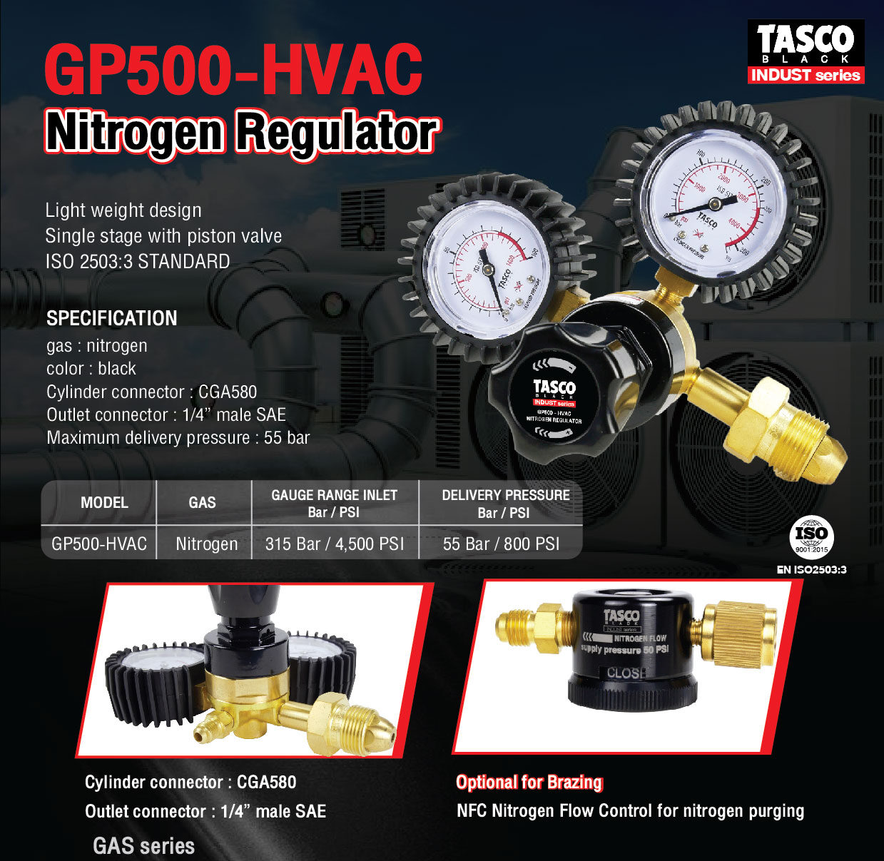 Van chỉnh áp Ni tơ GP500- HVAC (NEW)