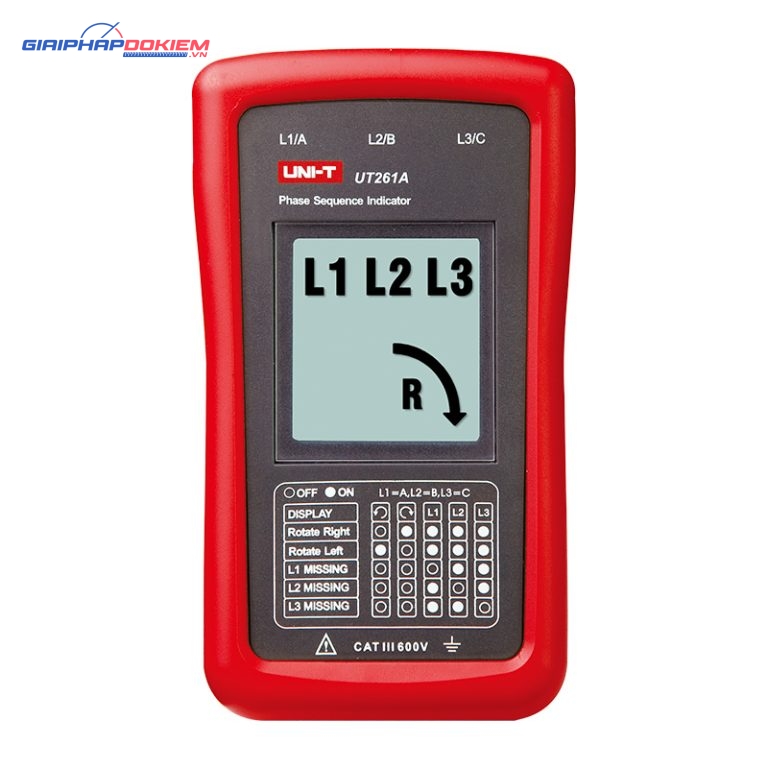 Thiết bị chỉ thị pha, chiều quay động cơ Uni-T UT261A 1 Thiết bị chỉ thị pha, chiều quay động cơ Uni-T UT261A