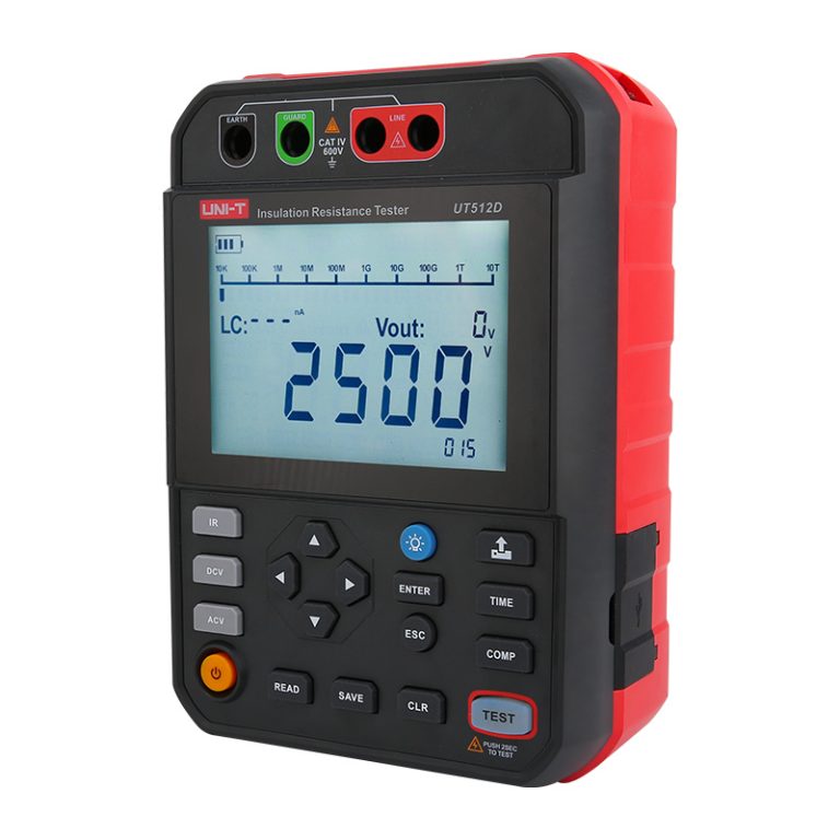 Thiết bị đo điện trở cách điện Uni-T UT512D (2.5kV;1TΩ) 1 Thiết bị đo điện trở cách điện Uni-T UT512D (2.5kV;1TΩ)