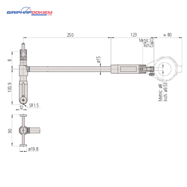 Bộ Đồng Hồ Đo Lỗ Trong Tiếp Xúc 2 Điểm 6.5-10"/0.0005" Mitutoyo 511-745-20 4 Bộ Đồng Hồ Đo Lỗ Trong Tiếp Xúc 2 Điểm 6.5-10"/0.0005" Mitutoyo 511-745-20 - Ảnh 2
