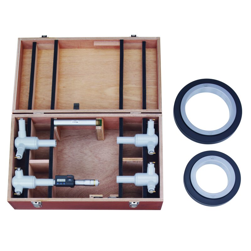 Bộ Panme Đo Lỗ 3 Chấu Điện Tử Metric 100-200mm, Interchange. Head IP65, TIN Mitutoyo 468-975 2 Bộ Panme Đo Lỗ 3 Chấu Điện Tử Metric 100-200mm, Interchange. Head IP65, TIN Mitutoyo 468-975