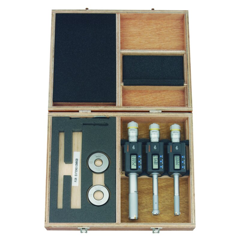 Bộ Panme Đo Lỗ 3 Chấu Điện Tử Metric 12-25 mm, Interchange. Head IP65, TIN Mitutoyo 468-982 10 Bộ Panme Đo Lỗ 3 Chấu Điện Tử Metric 12-25 mm, Interchange. Head IP65, TIN Mitutoyo 468-982