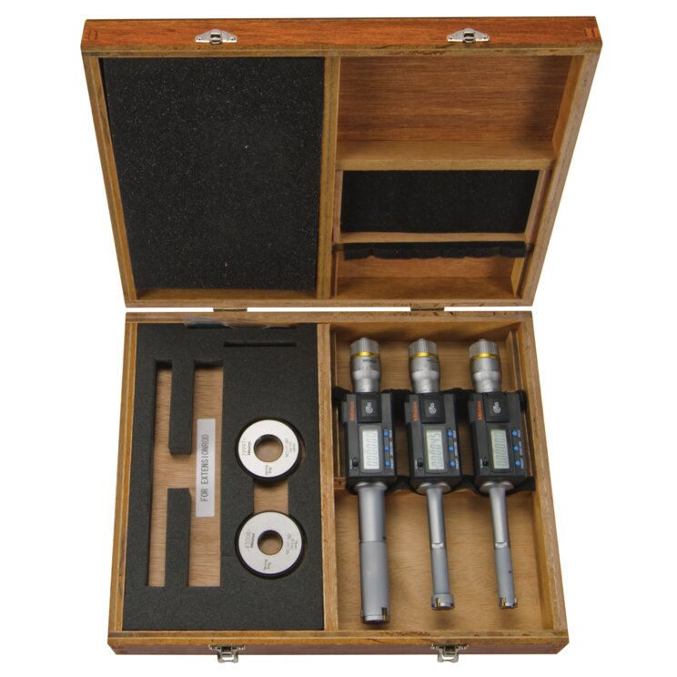 Bộ Panme Đo Lỗ 3 Chấu Điện Tử Metric/ Inch 0,5-1", Interchange. Head IP65, TIN Mitutoyo 468-987 10 Bộ Panme Đo Lỗ 3 Chấu Điện Tử Metric/ Inch 0,5-1", Interchange. Head IP65, TIN Mitutoyo 468-987