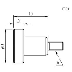 Đầu đo đồng hồ so D=25mm, Steel, Metric Mitutoyo 21AAA343 5 dau do dong ho so contact element flat d 0 2 steel inch 133017 1