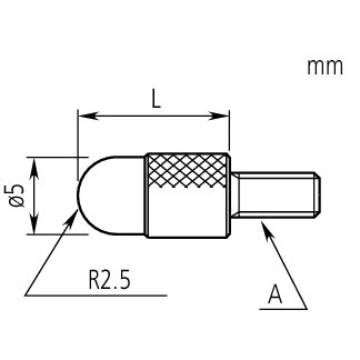 Đầu đo đồng hồ so, R=2,5mm, 30mm, Steel, Metric Mitutoyo 21AAA254 4 Đầu đo đồng hồ so, R=2,5mm, 30mm, Steel, Metric Mitutoyo 21AAA254 - Ảnh 2
