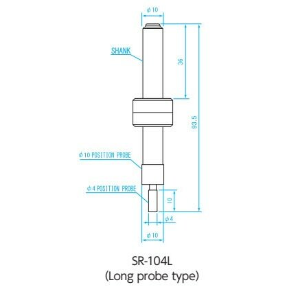 Đầu dò gá tâm đường kính 4mm loại dài Niigata Seiki SR-104L 4 Đầu dò gá tâm đường kính 4mm loại dài Niigata Seiki SR-104L - Ảnh 2