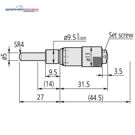 Đầu Panme 0-0,5" Mitutoyo 148-811 4 Đầu Panme 0-0,5" Mitutoyo 148-811 - Ảnh 2