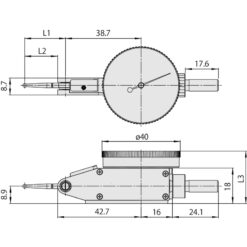 Đồng Hồ So Chân Gập, Dial Test Indicator, Horizontal Type 0,14mm, 0,001mm, 8mm Stem Mitutoyo 513-401-10E 9 dong ho so chan gap dial test indicator dial test indicator horizontal type 0 6mm 0 002mm 4 8mm stem 513 425 10a 1