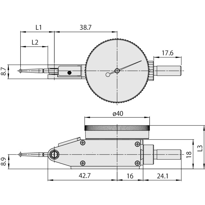 Đồng Hồ So Chân Gập, Dial Test Indicator, Horizontal Type 0,2mm, 0,002mm, 8mm Stem Mitutoyo 513-405-10E 5 Đồng Hồ So Chân Gập, Dial Test Indicator, Horizontal Type 0,2mm, 0,002mm, 8mm Stem Mitutoyo 513-405-10E - Ảnh 2